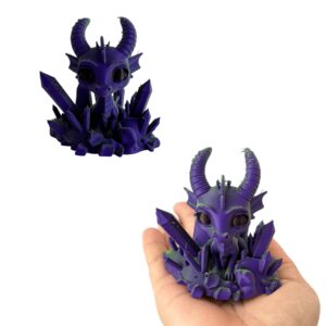 Figurka 3D smok z kryształami – magiczna dekoracja z drukarki 3D