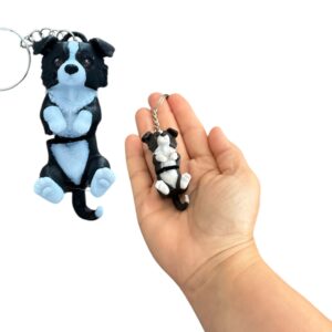 Breloczek 3D czarno-biały piesek – urocza zawieszka dla miłośników psów
