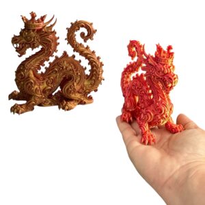 Figurka 3D smok z koroną – królewski strażnik w stylu fantasy